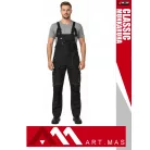 Artmas CLASSIC BLACK technikai 100% pamut kopásálló kantáros munkanadrág - munkaruha