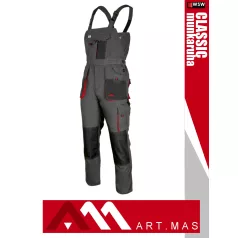   Artmas CLASSIC GREYRED technikai kevertszálas kopásálló kantáros munkanadrág - munkaruha