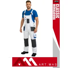   Artmas CLASSIC WHITE technikai kevertszálas kopásálló kantáros munkanadrág - munkaruha