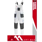 Artmas CLASSIC WHITE technikai kevertszálas kopásálló kantáros munkanadrág - munkaruha