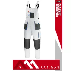   Artmas CLASSIC WHITE technikai kevertszálas kopásálló kantáros munkanadrág - munkaruha