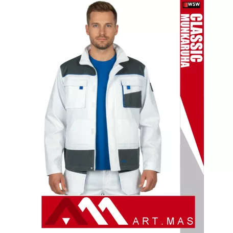 Artmas CLASSIC WHITE technikai kevertszálas kopásálló munkakabát - munkaruha