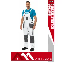   Artmas CLASSIC STRETCH WHITE pamutgazdag rugalmas anyagú slimfit munkanadrág - munkaruha