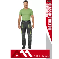   Artmas CLASSIC STRETCH GREY pamutgazdag rugalmas anyagú slimfit munkanadrág - munkaruha