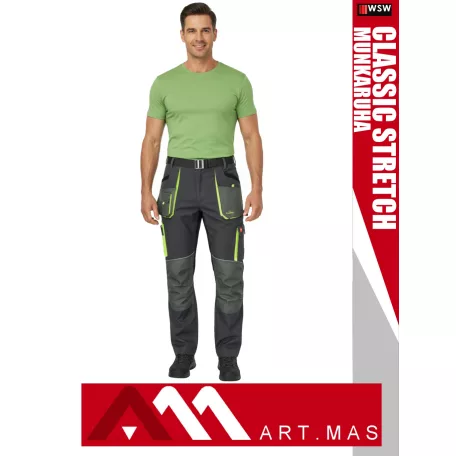 Artmas CLASSIC STRETCH GREY pamutgazdag rugalmas anyagú slimfit munkanadrág - munkaruha