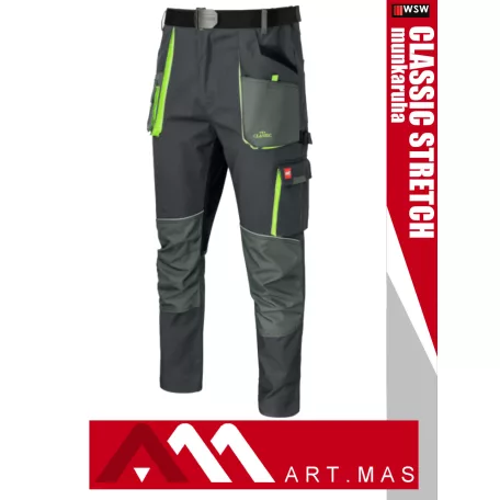 Artmas CLASSIC STRETCH GREY pamutgazdag rugalmas anyagú slimfit munkanadrág - munkaruha