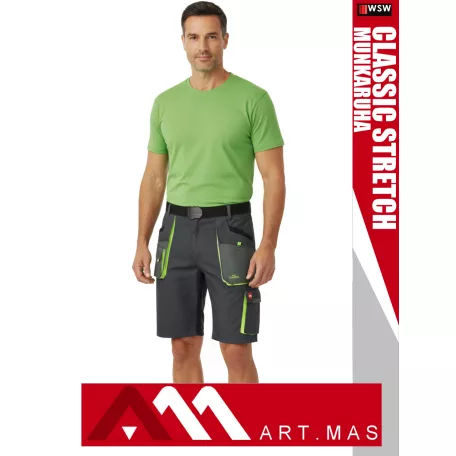 Artmas CLASSIC STRETCH GREY pamutgazdag rugalmas anyagú slimfit rövidnadrág - munkaruha