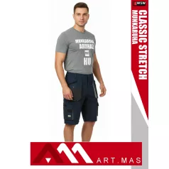   Artmas CLASSIC STRETCH NAVY pamutgazdag rugalmas anyagú slimfit rövidnadrág - munkaruha