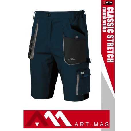 Artmas CLASSIC STRETCH NAVY pamutgazdag rugalmas anyagú slimfit rövidnadrág - munkaruha