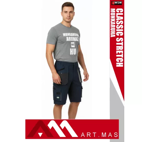 Artmas CLASSIC STRETCH NAVY pamutgazdag rugalmas anyagú slimfit rövidnadrág - munkaruha