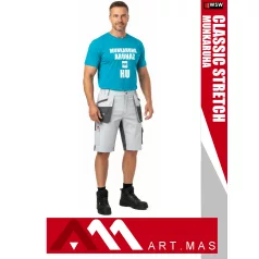   Artmas CLASSIC STRETCH WHITE pamutgazdag rugalmas anyagú slimfit rövidnadrág - munkaruha