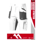 Artmas CLASSIC STRETCH WHITE pamutgazdag rugalmas anyagú slimfit rövidnadrág - munkaruha