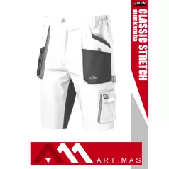   Artmas CLASSIC STRETCH WHITE pamutgazdag rugalmas anyagú slimfit rövidnadrág - munkaruha