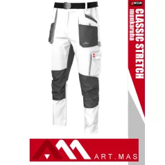   Artmas CLASSIC STRETCH WHITE pamutgazdag rugalmas anyagú slimfit munkanadrág - munkaruha