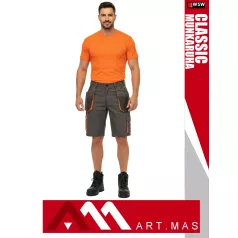   Artmas CLASSIC GREY technikai kevertszálas kopásálló rövid munkanadrág - munkaruha