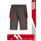 Artmas CLASSIC GREYRED technikai kevertszálas kopásálló rövid munkanadrág - munkaruha