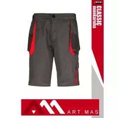   Artmas CLASSIC GREYRED technikai kevertszálas kopásálló rövid munkanadrág - munkaruha