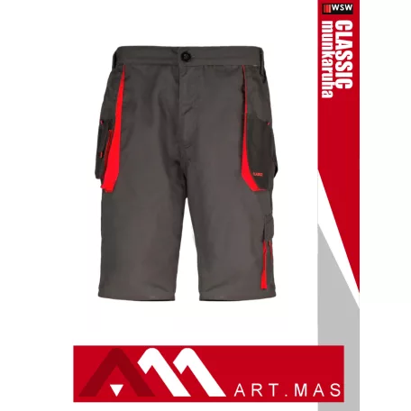 Artmas CLASSIC GREYRED technikai kevertszálas kopásálló rövid munkanadrág - munkaruha