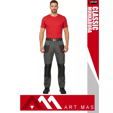 Artmas CLASSIC GREYRED technikai kevertszálas kopásálló munkanadrág - munkaruha