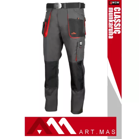 Artmas CLASSIC GREYRED technikai kevertszálas kopásálló munkanadrág - munkaruha
