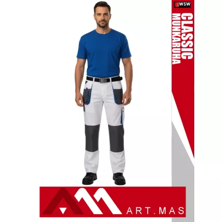 Artmas CLASSIC WHITE technikai kevertszálas kopásálló munkanadrág - munkaruha