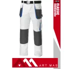 Artmas CLASSIC WHITE technikai kevertszálas kopásálló munkanadrág - munkaruha