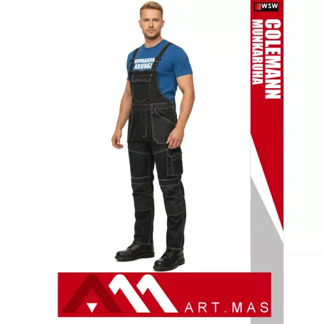 Artmas COLEMANN BLACK stretch slimfit technikai kantáros farmernadrág - munkaruha