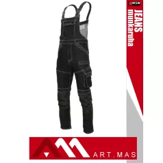   Artmas COLEMANN BLACK stretch slimfit technikai kantáros farmernadrág - munkaruha