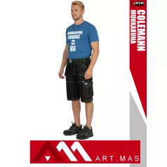   Artmas COLEMANN BLACK stretch slimfit technikai rövid farmernadrág - munkaruha