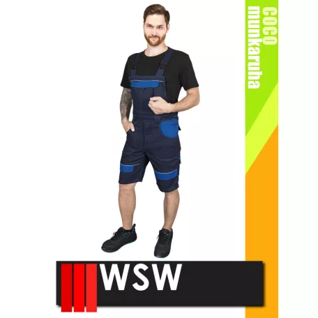 WSW COCO NAVY technikai 100% pamut férfi kantáros rövid munkanadrág - munkaruha