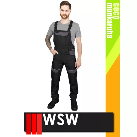 WSW COCO BLACK technikai 100% pamut férfi kantáros munkanadrág - munkaruha