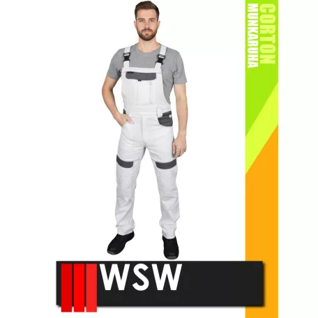 WSW COCO WHITE technikai 100% pamut férfi kantáros munkanadrág - munkaruha