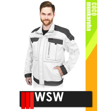 WSW COCO WHITE technikai 100% pamut férfi kabát - munkaruha