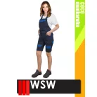 WSW COCO NAVY technikai 100% pamut női derekas rövid munkanadrág - munkaruha