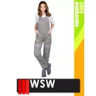 WSW COCO GREY technikai 100% pamut női kantáros munkanadrág - munkaruha