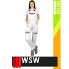 WSW COCO WHITE technikai 100% pamut női kantáros munkanadrág - munkaruha