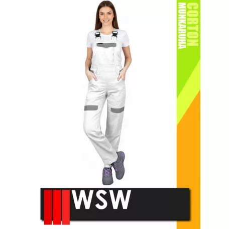 WSW COCO WHITE technikai 100% pamut női kantáros munkanadrág - munkaruha