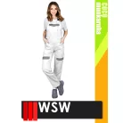 WSW COCO WHITE technikai 100% pamut női kantáros munkanadrág - munkaruha