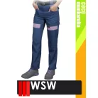 WSW COCO BLUE technikai 100% pamut női derekas munkanadrág - munkaruha