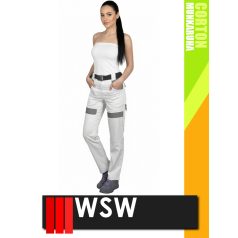 WSW COCO WHITE technikai 100% pamut női derekas munkanadrág - munkaruha   WSW COCO WHITE technikai 100% pamut női derekas munkanadrág - munkaruha