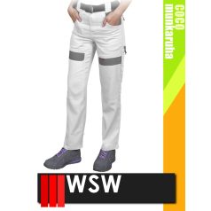 WSW COCO WHITE technikai 100% pamut női derekas munkanadrág - munkaruha