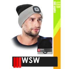   WSW LED BLACKGREY USB-vel tölthető téli bélelt unisex led lámpás sapka - munkaruha