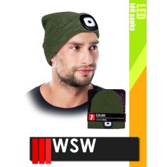   WSW LED KHAKI USB-vel tölthető téli bélelt unisex led lámpás sapka - munkaruha