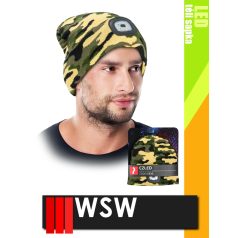   WSW LED CAMO USB-vel tölthető téli bélelt unisex led lámpás sapka - munkaruha