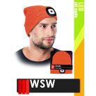 WSW LED ORANGE USB-vel tölthető téli bélelt unisex led lámpás sapka - munkaruha