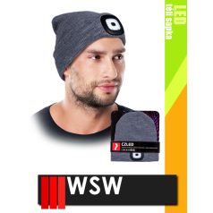   WSW LED GREY USB-vel tölthető téli bélelt unisex led lámpás sapka - munkaruha