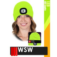   WSW LED YELLOW USB-vel tölthető téli bélelt unisex led lámpás sapka - munkaruha