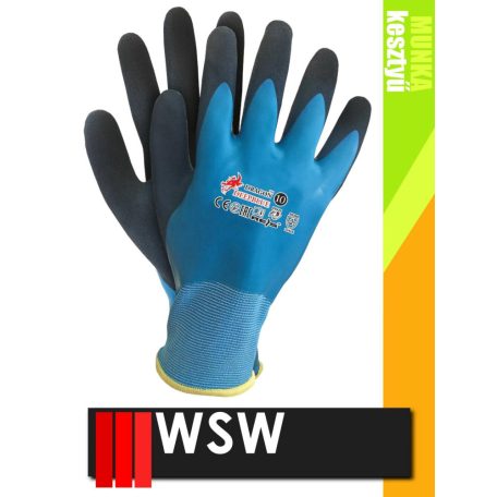 WSW DRAGON DEEPBLUE mártott latex munkakesztyű - 12 pár/csomag