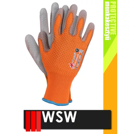 WSW DIAMOND ORANGE mártott munkakesztyű - 12 pár/csomag