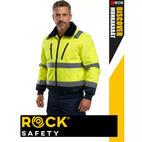 Rock Safety DISCOVER 3IN1 YELLOW technikai bélelt láthatüósági kabát - munkaruha